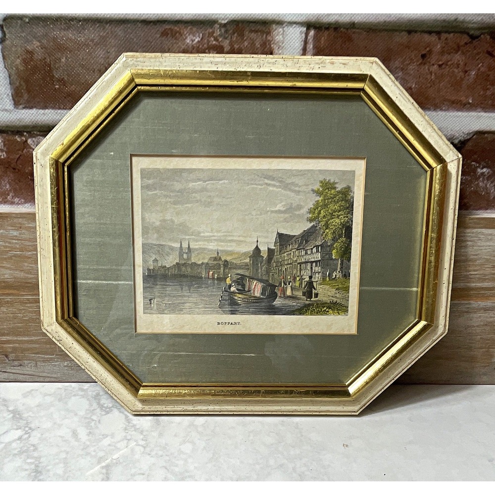 Marko Octagon Wall Frame 4x6 Gold/Green/Beige Wood Clear Glass MPN 479